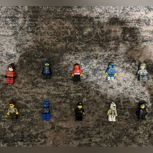Lego Minifigures Collection in Red, Blue, and Black